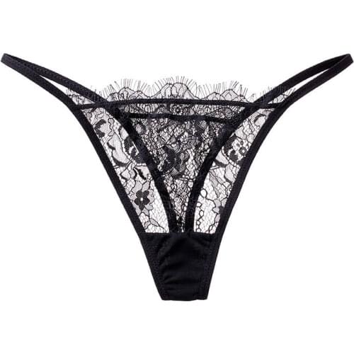 Lilymoda Sexy Ultra Thin G-String Lace Transparent Hollow Out T Back Thongs For Women Summer Female Underwear Erotic Lingerie