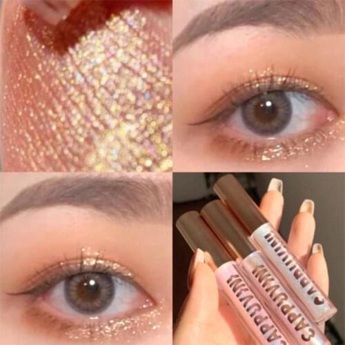 Diamond Glitter Eye Shadow Waterproof Metallic Shiny Single Liquid Eyeshadow Makeup Pigment Highlighter Women Beauty Cosmetics
