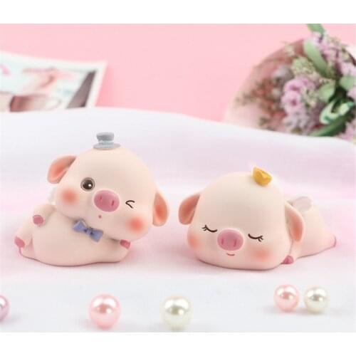 Pet Pig Cake Decoration Home Baking Adornment Accessories Car Interior Decor Dashboard Toys Ornament Child Girl Birthday Gift