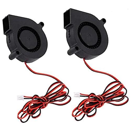 2pcs 5015 3D Printer DC Brushless Blower 12V/24V Cooling Fan for i3 CR-10 and Other Small Appliances Series Repair Replacement