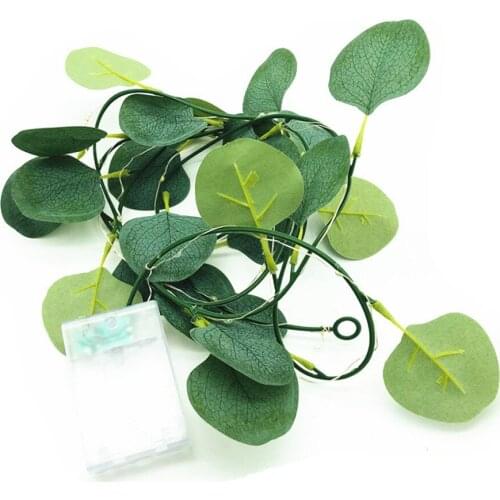 Waterproof Copper String Light 2M 20 Leds Eucalyptus Leaf Holiday Atmosphere Decoration for Thanksgiving Day,Party,Bedroom