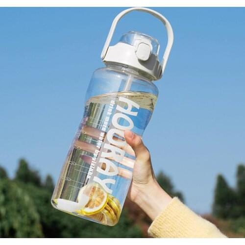 2000ml Water Bottle Food Grade Large Capacity Plastic Transparent Drinking Water Bottle for Office Outdoor Sport Camping Supplie