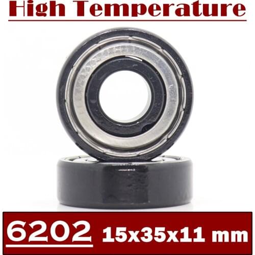 6202ZZ High Temperature Bearing 15*35*11 mm ( 2 Pcs ) 500 Degrees Celsius Full Ball Bearing