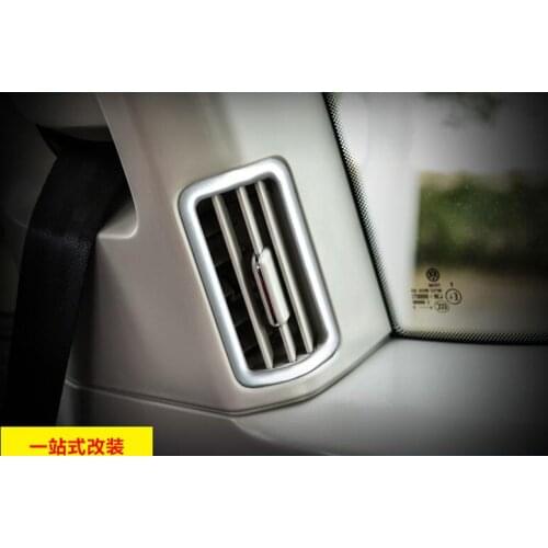 Car Styling 2 PCS ABS Chrome Air Conditioner Outlet Sticker Frame Cover Trim For Volkswagen Teramont 2017 Car Accessories