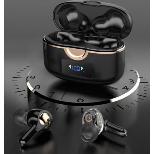 Digital display wireless tws bluetooth headset sports in-ear subwoofer stereo hifi music 4 microphone noise canceling headset