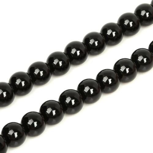 Black Tourmaline 4-10MM Natural Stone Beads DIY Loose Beads For Jewelry Making For Bracelet Making Strand 15" Free Shipping