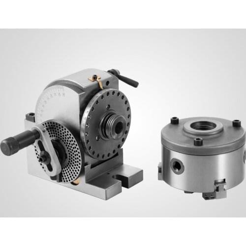 Dividing Head BS-0 5Inch 3 Jaw Chuck Dividing Head Set Precision Semi Universal Dividing Head for Milling Machine Rotary Table