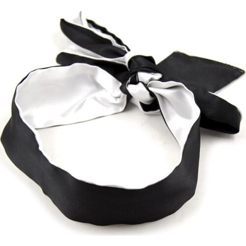 Double Erotic Fun Bag Blindfold Blindfolded Flap Black Silver Double Blindfolded Mask Couples Sex Products Bondage