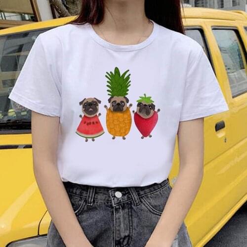 Graphic tees tops Colored pineapple tshirts women funny t shirt O-neck T-shirt Vintage Vogue Ullzang Mujer_T-Shirt