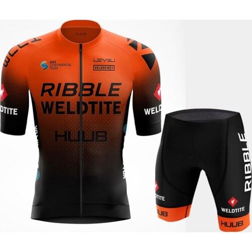 HUUB Summer 2021 Pro Team Cycling Jersey Set Orange Bicycle Set Road Bike Shirt Suit MTB Maillot Ropa Ciclismo Cycling Clothing