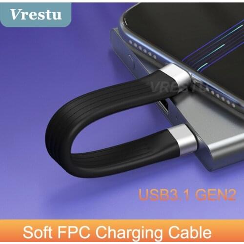 3A USB Type C Premium FPC Type-C to USB3.1 GEN2 Cable 10Gbps Charging Sync Alloy for Huawei Xiaomi Samsung Realme Oneplus Tablet