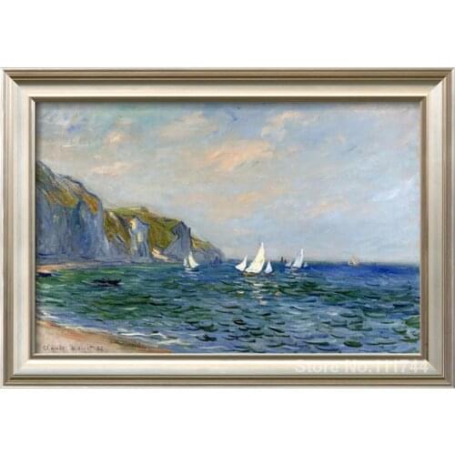 CLIFFS AND SAILBOATS AT POURVILL Claude Monet garden oil painting reproduction Hand painted High quality