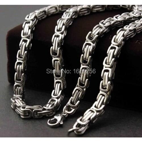 18''-40'' Mens Boys Stainless Steel Biker Byzantine Huge Big Necklace Chain Bling Jewlery 8mm