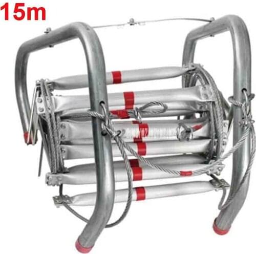 15M Fire Rescue Ladder High-quality Fire Rescue Equipment Folding Soft Ladder Escape Rope Ladder to Safety Self-help Hot Selling