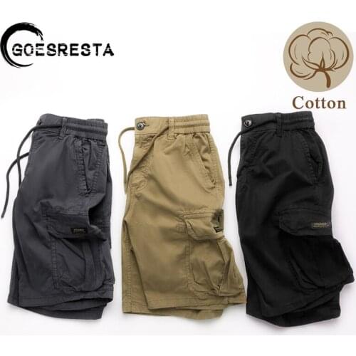 Summer Solid Color Breathable Cargo Shorts Men Brand 2021 New Fashion Sports Cotton Shorts Loose Large Size Casual Mens Shorts
