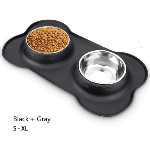 Pet Dog Bowl Puppy Cat Feeding Dish Stainless Steel Pet Drinking Bowl Food Placement Dog Accessories Anti-overflow Tableware