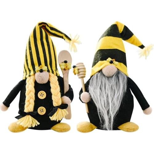 New Bumble Bee Striped Gnome Faceless Doll Decor for Home Desktop Decor