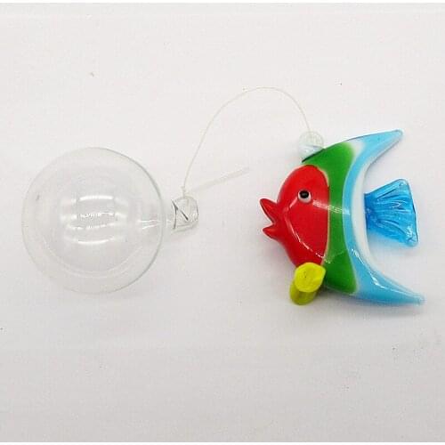 Floating glass fish - Aquarium Mini Fish Figurine - Hand blown glass fish Lamp working Miniature Fish Blown Glass Animal Statues