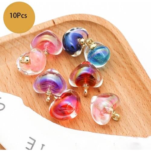 10Pcs 18MM Candy Color Heart Shape Resin Charms For DIY Making Earrings Necklace Bracelet Jewelry Accessories