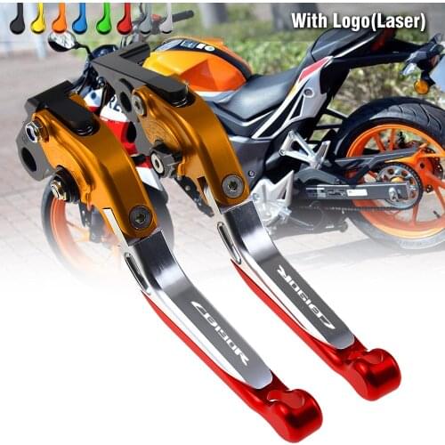 With Logo Motorcycle Folding Extendable CNC Moto Adjustable Clutch Brake Levers for Honda CB 190R CB190R CB 190 R 2015-2017 2016