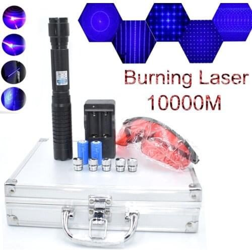 Most Powerful Laser pointer Burning Torch 450nm 10000m Focusable Blue Laser Pointers Flashlight burn match candle lit cigarette