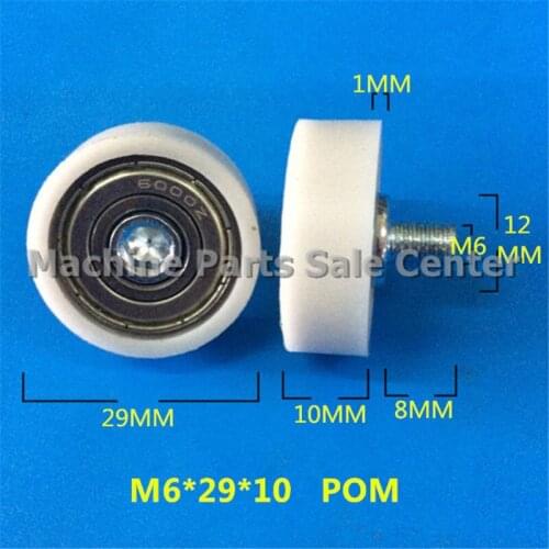 SWMAKER M6*29*10mm F type idler pulley POM screw thread bearing pulley screw drawer bearing pulley Free shipping Good Quality