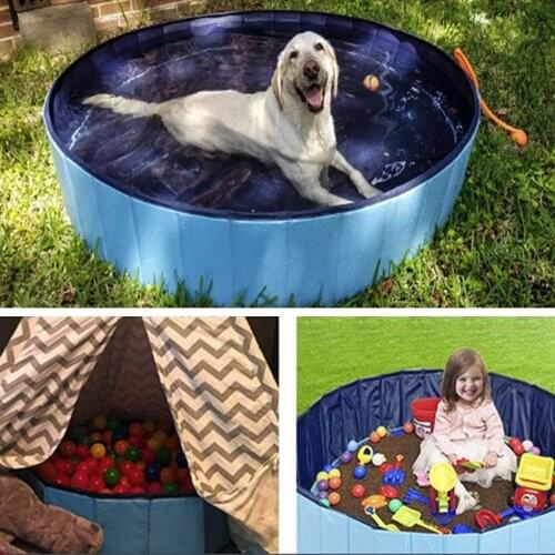 Foldable Kiddie Pool PVC Dog Cat Pet Swimming Pool Dog Pool Bathing Tub Kiddie Pool, Water Pond Pool for Dogs Cats and Kids
