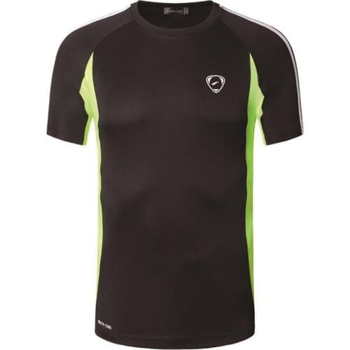 Jeansian Sport Tee Shirt Tshirt T-shirt Running Gym Fitness Workout Football Short Sleeve Dry Fit LSL147 Black