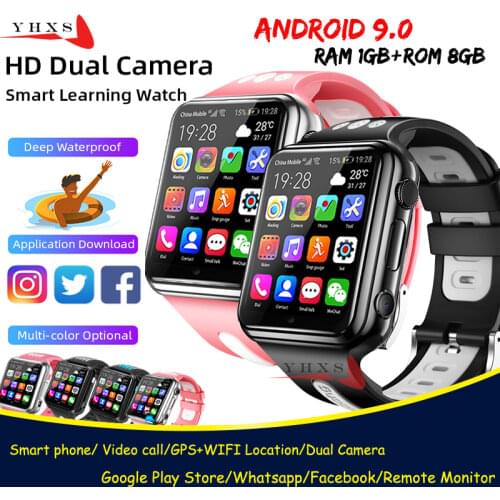 Android 9.0 RAM 1GB ROM 8GB Smart 4G GPS Kid Student Music Camera Wristwatch SOS Monitor Trace Location Google Play Phone Watch