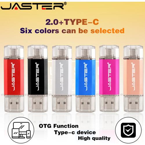 JASTER 2.0 Type C USB Flash Drives 64 GB 2 in 1 Dual Plug Flash Disk 32GB 16GB OTG Pen Drive 8GB 4GB Suitable for Computer Phone