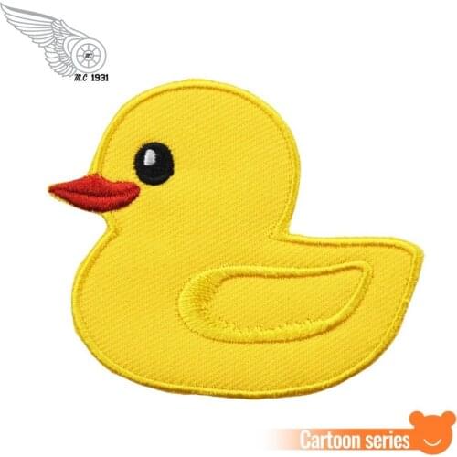 Yellow Duck Funny Cute Animal Sew Iron on Patch Embroidered For Clothing Caps