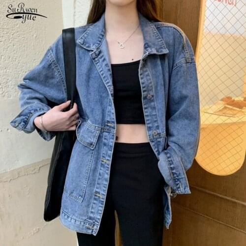 Retro Street Korean Style Wild Casual Couple Jacket New Large Size Loose Denim Female Coat Korean Ins Tide Jackets Denim 16757
