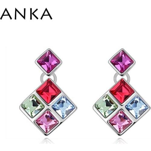 ANKA Fashion Jewelry Factory Austria Square Crystal Earring Best Gift Earrings For Women Crystals from Austria #94891