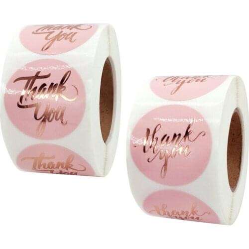 1.5in Gold Foil Thank You Lables Stickers Envelope Gift Decor Sealing sticker Wedding/Birthday/Christmas Gift Box Seals Stickers