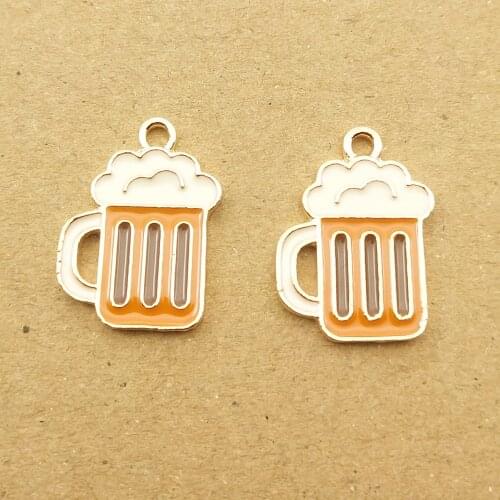 10pcs 13x19mm enamel wine cup charm for jewelry making fashion earring pendant bracelet necklace charms