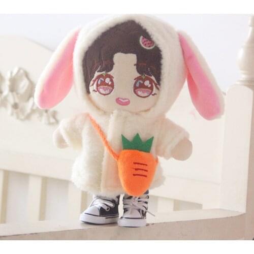 20cm Replaceable clothes Doll cream color Rabbit ear coat Cardigan coat pants Sean Xiao Clothes Childrens Christmas gifts