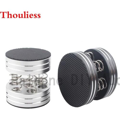 Thouliess 4pcs HIFI Aluminum Alloy Speaker Spike Audiophile Shock Spikes Spring Damping PadAudio Stand Feet Amp Cone Speaker Pad