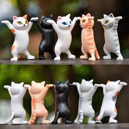 5Pcs/set Cat Toys Carrying Coffin Adult Cute Cartoon Simulation Kawaii Office Ornaments Decoration Novelty Creative Funny Toys