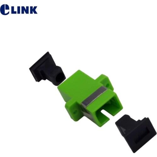 50pcs SC/APC adapter fiber optic adapter Single-mode ftth coupler simplex green SC APC fiber connector free shipping IL