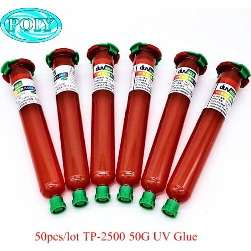 50pcs/lot TP-2500 50G UV Glue LOCA Liquid Optical Clear adhesive for iPhone Samsung glass lens Repair Wholesale