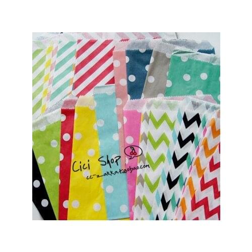 500pcs=20colors Assorted Treat Bags, 5x7 Food Safe Candy Favor Paper Bags, Party Bags