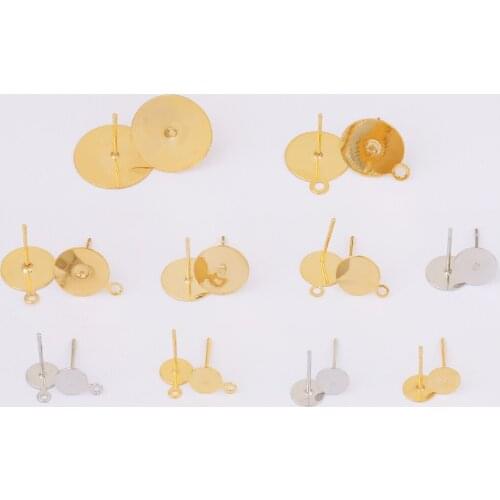 WHSOK Jewelry Accessories/Earrings Stud/Cooper Materials/Genuine Gold Plating/Hand Made/DIY Making/Earring Settings