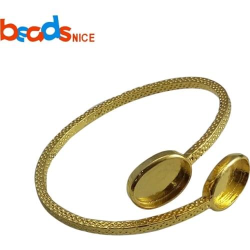 Beadsnice ID33860 12X16mm Brass Cabochon Bracelet Base Bangle Adustable Bracelet Blank