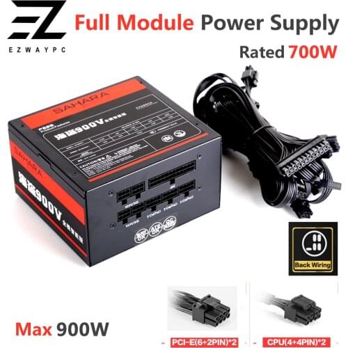SAHARA Gaming PC Power Supply Rated 700W Max 900W Mining PSU 24PIN 12V ATX Full Module Bitcoin Miner ETH Coin Mining Ethereum
