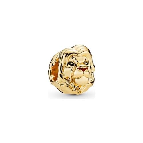 New Fashion Gold Color The Lion King Simba Beads Fit Original Pandora Charms Bracelets for Women Gift DIY Bijoux Jewelry