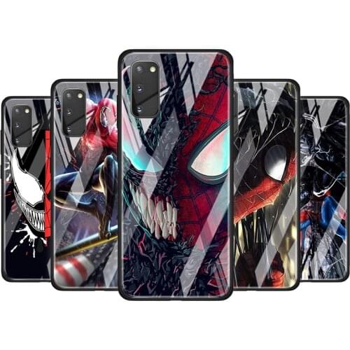Spiderman And Venom Tempered Glass Cover For Samsung Galaxy S20 S10 S9 S8 S10E FE Ultra Plus Lite 5G Phone Case