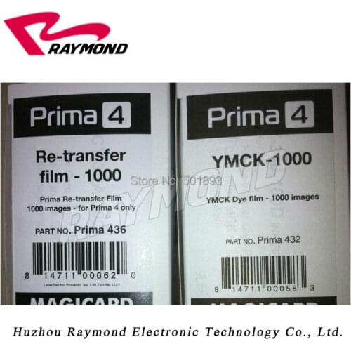 Magicard Prima432 YMCK Color Ribbon & Prima436 Retransfer Film,Prima431 Set of YMCK dye film for Prima4 card printer