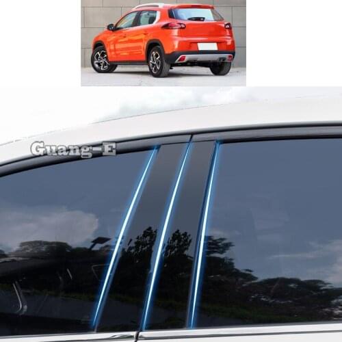 For Citroen C3-XR C3XR 2015-2019 2020 Car PC Material Pillar Post Cover Door Trim Window Piano Black Molding Sticker Plate Parts