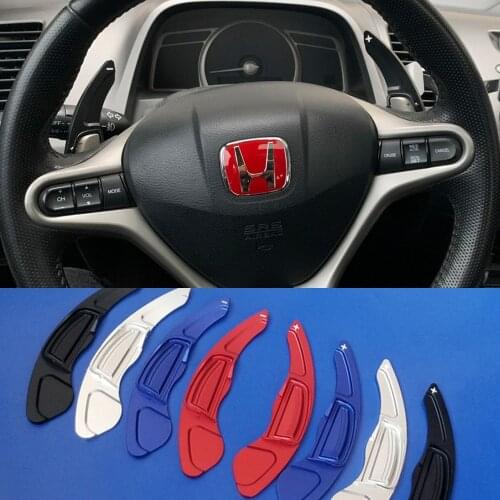For Honda Civic FD6 FN2 Jazz SPORT Fit GE 2013 INSIGHT ZE2 Car Steering Wheel Paddle Shift Extension Quick Shifters DSG Stickers