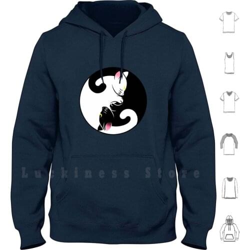 Luna & Artemis hoodies Graphic Design Other Cartoon Black And White Luna Artemis Sailor Moon